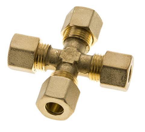 10mm Brass Cross Compression Fitting DIN EN 1254-2