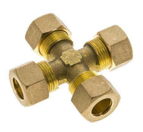14mm Brass Cross Compression Fitting DIN EN 1254-2