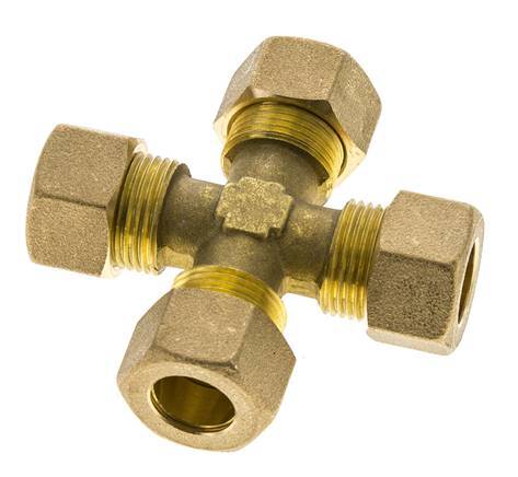 14mm Brass Cross Compression Fitting DIN EN 1254-2