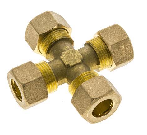 14mm Brass Cross Compression Fitting DIN EN 1254-2