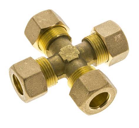 14mm Brass Cross Compression Fitting DIN EN 1254-2