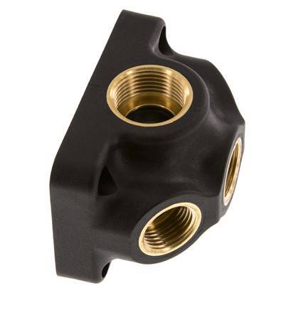 G 3/4'' x G 1/2'' Plastic Wall Mounted 5-way Air Junction with through-hole 15 Bar
