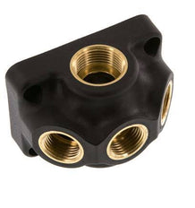 G 3/4'' x G 1/2'' Plastic Wall Mounted 5-way Air Junction with through-hole 15 Bar