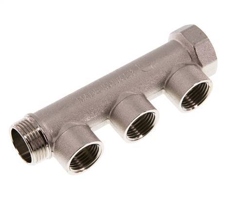 G 3/4'' x 3xG 1/2'' F/M/F Nickel plated Brass Distributor pipes 10 Bar