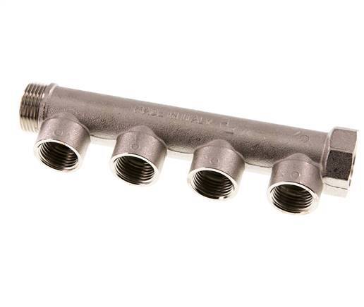 G 3/4'' x 4xG 1/2'' F/M/F Nickel plated Brass Distributor pipes 10 Bar
