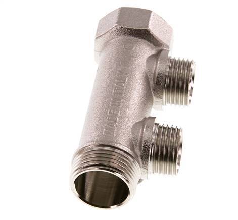 G 3/4'' x 2xG 1/2'' F/M/M Nickel plated Brass Distributor pipes 10 Bar