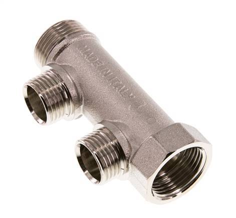 G 3/4'' x 2xG 1/2'' F/M/M Nickel plated Brass Distributor pipes 10 Bar