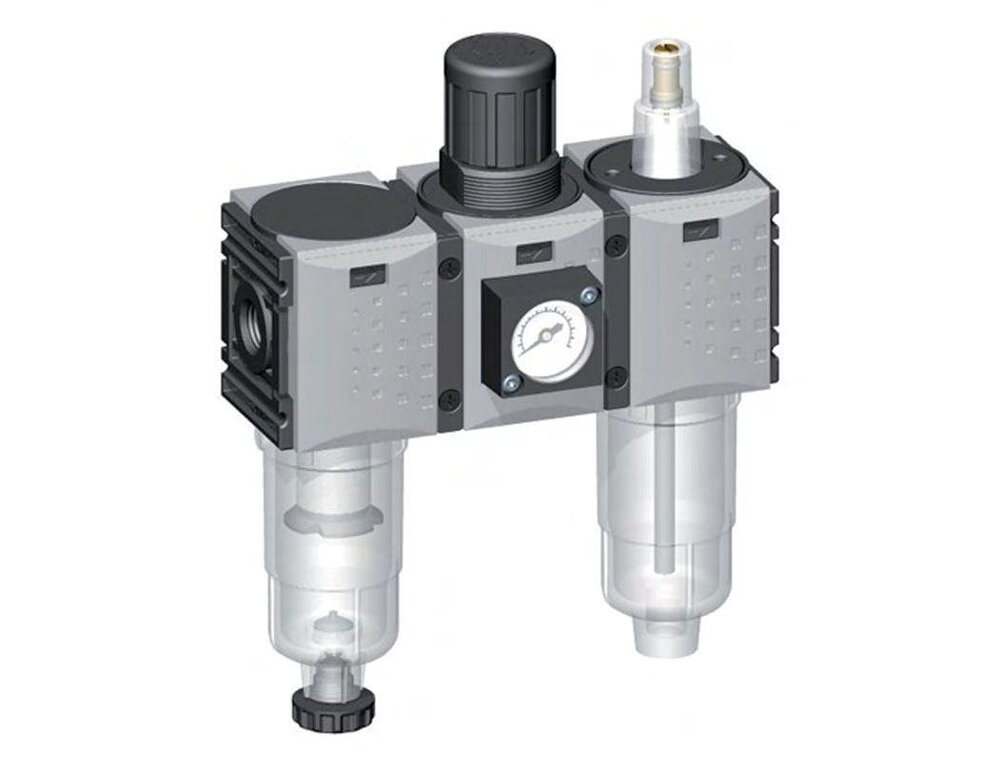 FRL 3-Part G1/4'' 800 l/min 0.2-4.0bar/3-58psi Auto Polycarbonate Futura 0