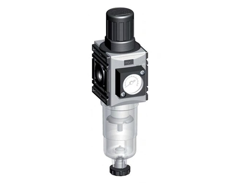 Filter-Regulator G1/4'' 1000 l/min 0.2-4.0bar/3-58psi Semi-Auto Metal Futura 0