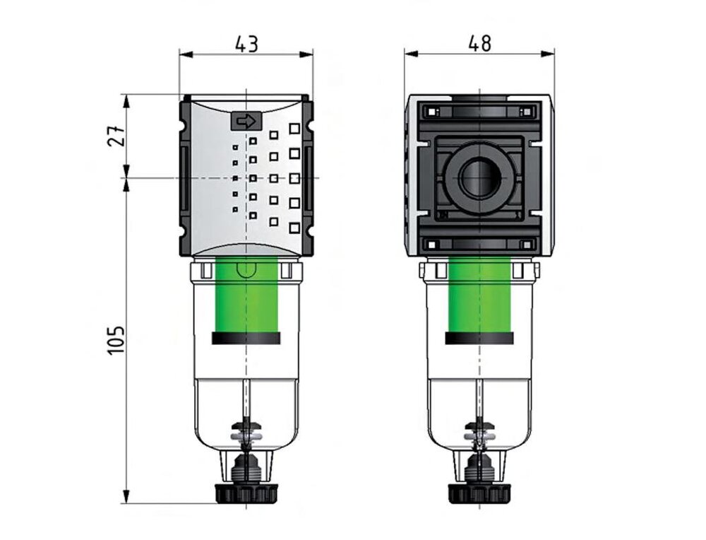 Pre-Filter 0.3microns G1/4'' 140 l/min Auto Metal Futura 0