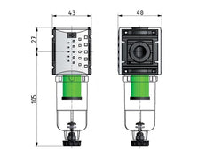 Pre-Filter 0.3microns G1/4'' 140 l/min Auto Metal Futura 0