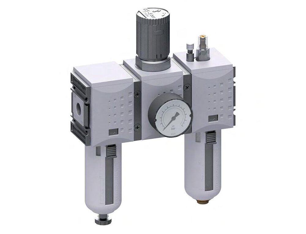 FRL 3-Part G3/8'' 3500 l/min 0.2-4.0bar/3-58psi Auto Polycarbonate Futura 2
