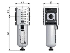 Filter 5microns G1/2'' 3500 l/min Auto Metal Futura 2