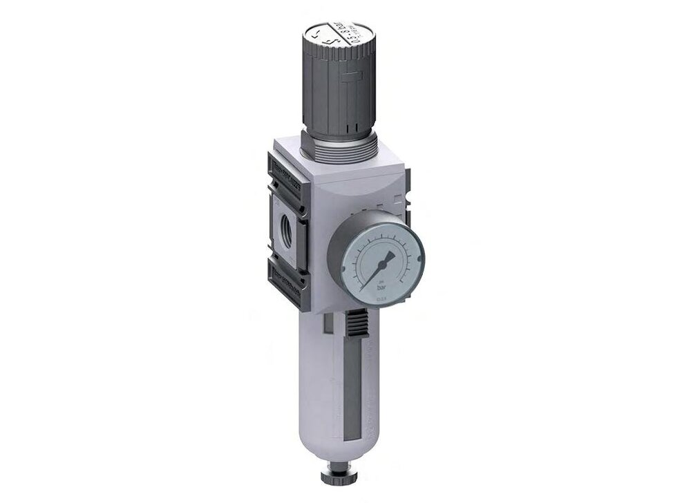 Filter-Regulator G1/2'' 5200 l/min 0.5-8.0bar/7-116psi Semi-Auto Polycarbonate Futura 2