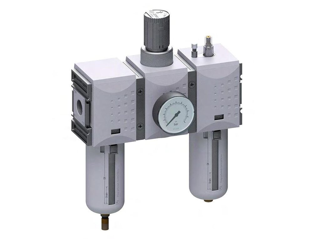 FRL 3-Part G1'' 12000 l/min 0.1-2.0bar/1-29psi Semi-Auto Polycarbonate Futura 4