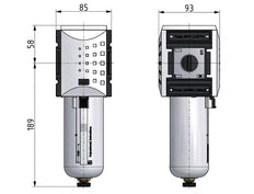 Filter 5microns G3/4'' 8000 l/min Auto Polycarbonate Futura 4
