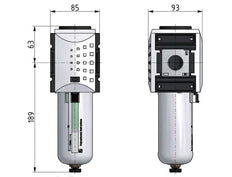 Pre-Filter 0.3microns G3/4'' 1500 l/min Auto Polycarbonate Futura 4