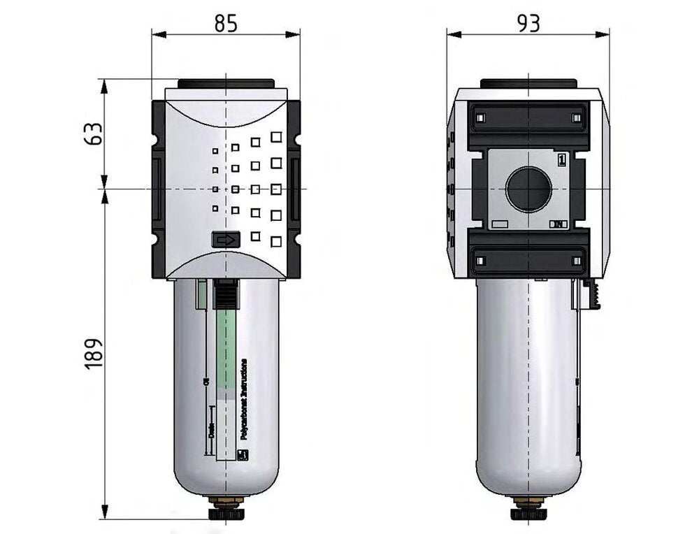 Pre-Filter 0.3microns G1'' 1500 l/min Semi-Auto Metal Futura 4