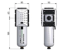 Microfilter 0.01microns G3/4'' 1500 l/min Auto Polycarbonate Futura 4