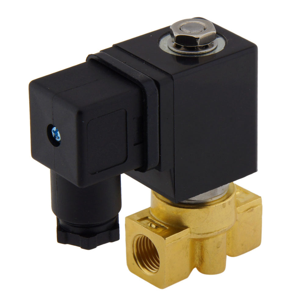 Solenoid Valve HP-DA 1/4'' Brass PTFE 4-100bar 120V AC