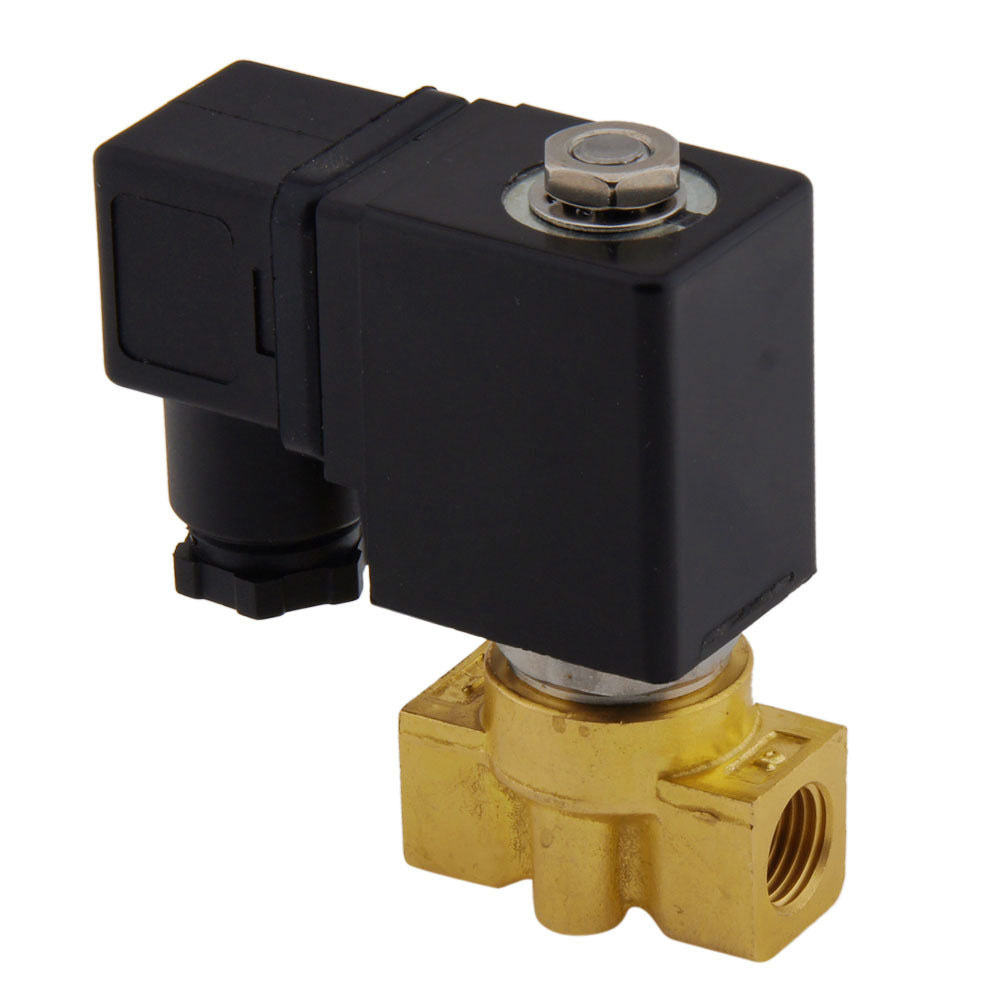 Solenoid Valve HP-DA 1/4'' Brass PTFE 4-100bar 120V AC