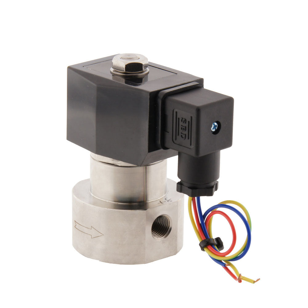 Solenoid Valve HP-IA 1/4'' high pressure stainless steel PTFE 0.5-90bar 230V AC