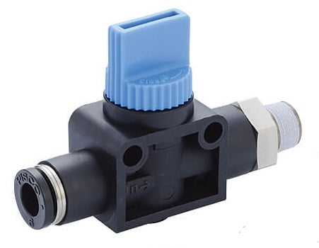 6mm - R1/8" 2-Way Shut-Off Hand Valve