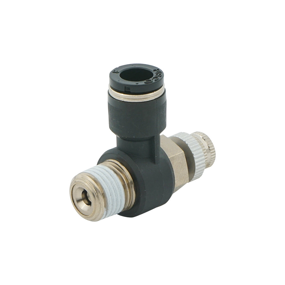 1/4" - R1/8" Elbow Pneumatic Needle Valve