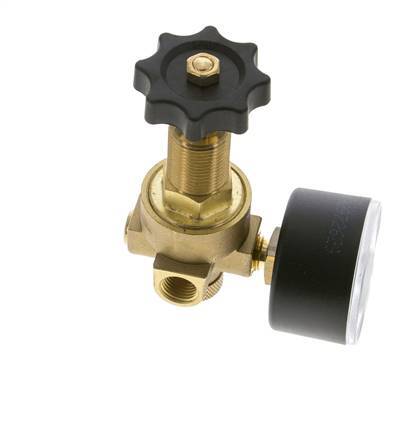 Water & Air Pressure Reducer Brass G1/4'' 2.5 l/min 0.5-10 bar/7-145psi