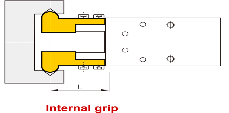 D25 mm 2-Jaw Parallel Double Acting Pneumatic Gripper Narrow Through Hole Jaws