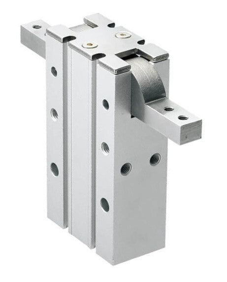 D20 mm 2-Jaw 180 deg Angular Double Acting Pneumatic Gripper Standard Through Hole Jaws