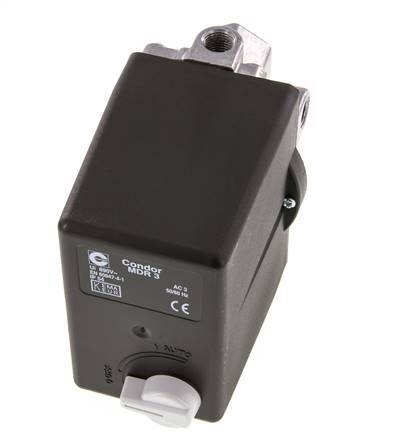4 to 11bar Compressor Pressure Switch 1xG1/2'' 3xG1/4'' 400VAC | MDR-3-11-K