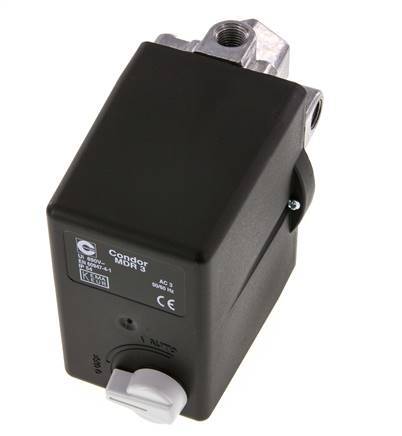 6 to 16bar Compressor Pressure Switch 1xG1/2'' 3xG1/4'' 400VAC | MDR-3-16-K