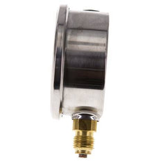 -1..0 Bar (-15..0 psi) Glycerin Pressure Gauge Below Stainless steel/Brass 63 mm Class 1.6