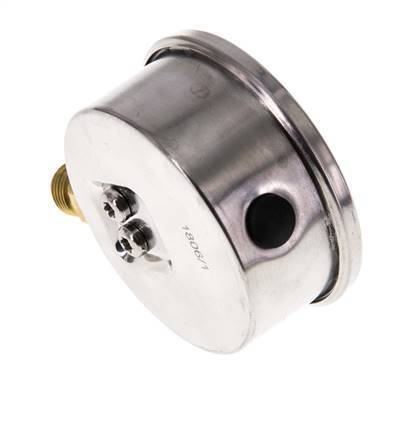 -1..0 Bar (-15..0 psi) Glycerin Pressure Gauge Below Stainless steel/Brass 63 mm Class 1.6