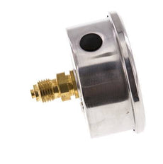 -1..0.6 Bar (-15..9 psi) Glycerin Pressure Gauge Rear Stainless steel/Brass 63 mm Class 1.6