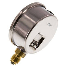 0..0.6 Bar (0..9 psi) Glycerin Pressure Gauge Below Stainless steel/Brass 63 mm Class 1.6
