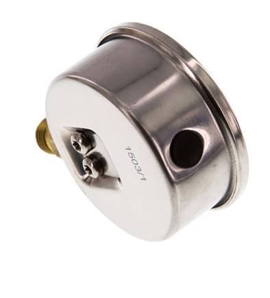 0..0.6 Bar (0..9 psi) Glycerin Pressure Gauge Below Stainless steel/Brass 63 mm Class 1.6