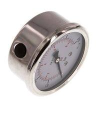 0..0.6 Bar (0..9 psi) Glycerin Pressure Gauge Below Stainless steel/Brass 63 mm Class 1.6