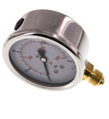 0..100 Bar (0..1450 psi) Glycerin Pressure Gauge Below Stainless steel/Brass 63 mm Class 1.6