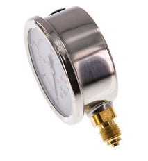 0..100 Bar (0..1450 psi) Glycerin Pressure Gauge Below Stainless steel/Brass 63 mm Class 1.6