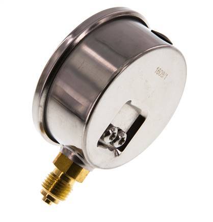 0..10 Bar (0..145 psi) Glycerin Pressure Gauge Below Stainless steel/Brass 63 mm Class 1.6