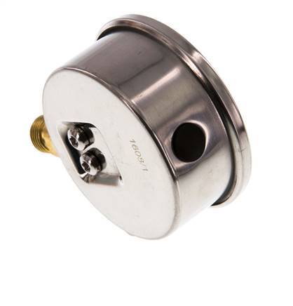 0..10 Bar (0..145 psi) Glycerin Pressure Gauge Below Stainless steel/Brass 63 mm Class 1.6