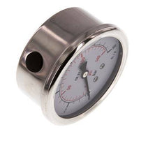 0..10 Bar (0..145 psi) Glycerin Pressure Gauge Below Stainless steel/Brass 63 mm Class 1.6