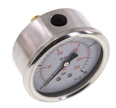 0..16 Bar (0..232 psi) Glycerin Pressure Gauge Rear Stainless steel/Brass 63 mm Class 1.6