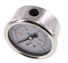 0..16 Bar (0..232 psi) Glycerin Pressure Gauge Rear Stainless steel/Brass 63 mm Class 1.6