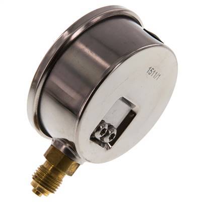 0..1.6 Bar (0..23 psi) Glycerin Pressure Gauge Below Stainless steel/Brass 63 mm Class 1.6