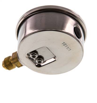 0..1.6 Bar (0..23 psi) Glycerin Pressure Gauge Below Stainless steel/Brass 63 mm Class 1.6