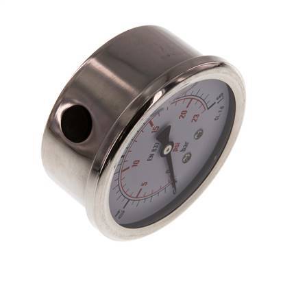 0..1.6 Bar (0..23 psi) Glycerin Pressure Gauge Below Stainless steel/Brass 63 mm Class 1.6