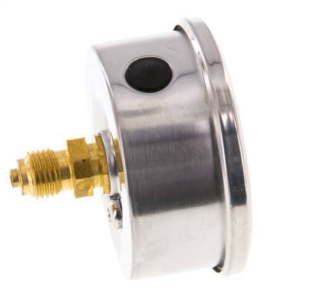 0..2.5 Bar (0..36 psi) Glycerin Pressure Gauge Rear Stainless steel/Brass 63 mm Class 1.6